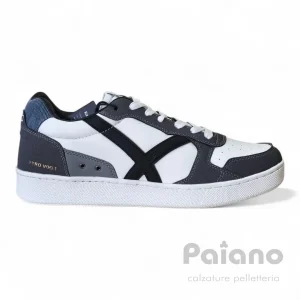 Sneakers Gas 528200 pelle bianco riporti camoscio grigio
