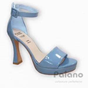 Inart Donna 1002 sandalo braccialetto celeste tacco alto con plateau
