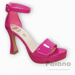 Inart Donna 1002 sandalo braccialetto fuxia tacco alto con plateau