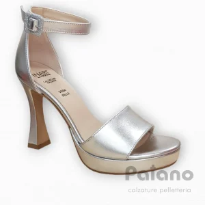 Inart Donna 1002 sandalo braccialetto argento tacco alto con plateau
