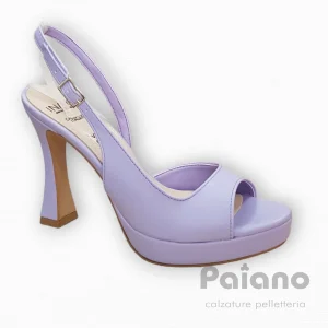 Inart Donna 542 sandalo pelle lilla tacco alto con plateau