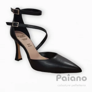 Inart Donna 194 pelle nero doppio braccialetto tacco rocchetto a punta
