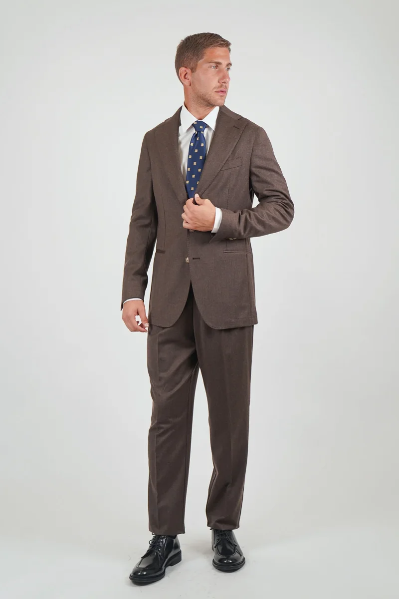 Pantalone KEGO Rifinito 2 Pinces - Tortora - immagine 5