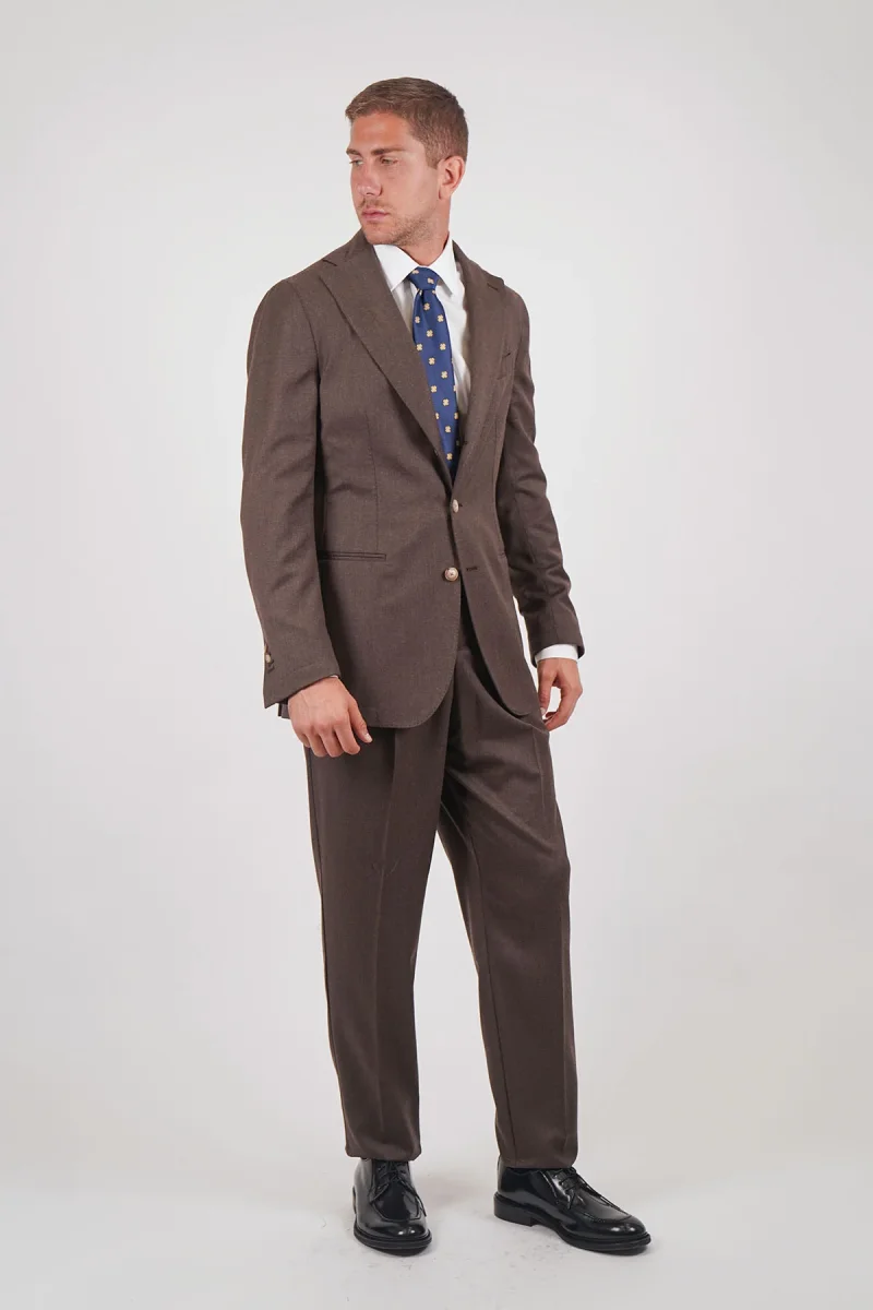 Pantalone KEGO Rifinito 2 Pinces - Tortora - immagine 7