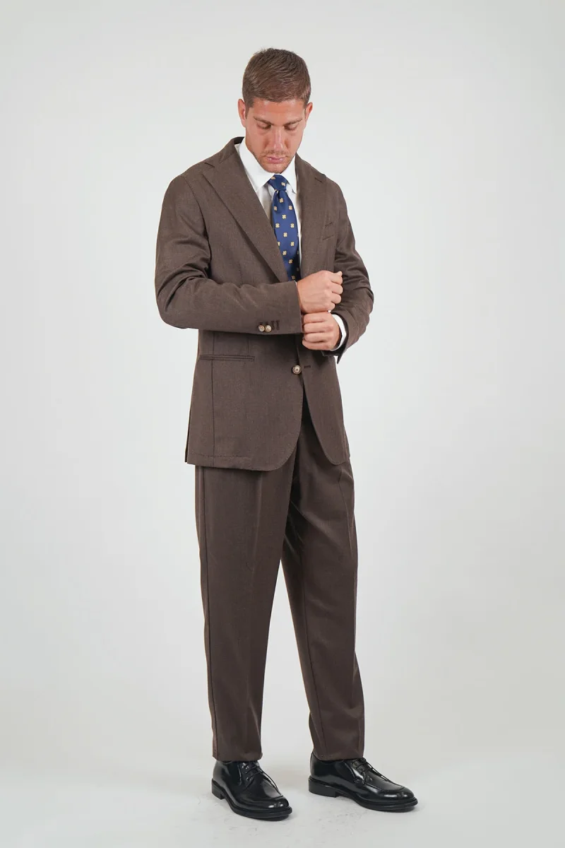 Pantalone KEGO Rifinito 2 Pinces - Tortora - immagine 8