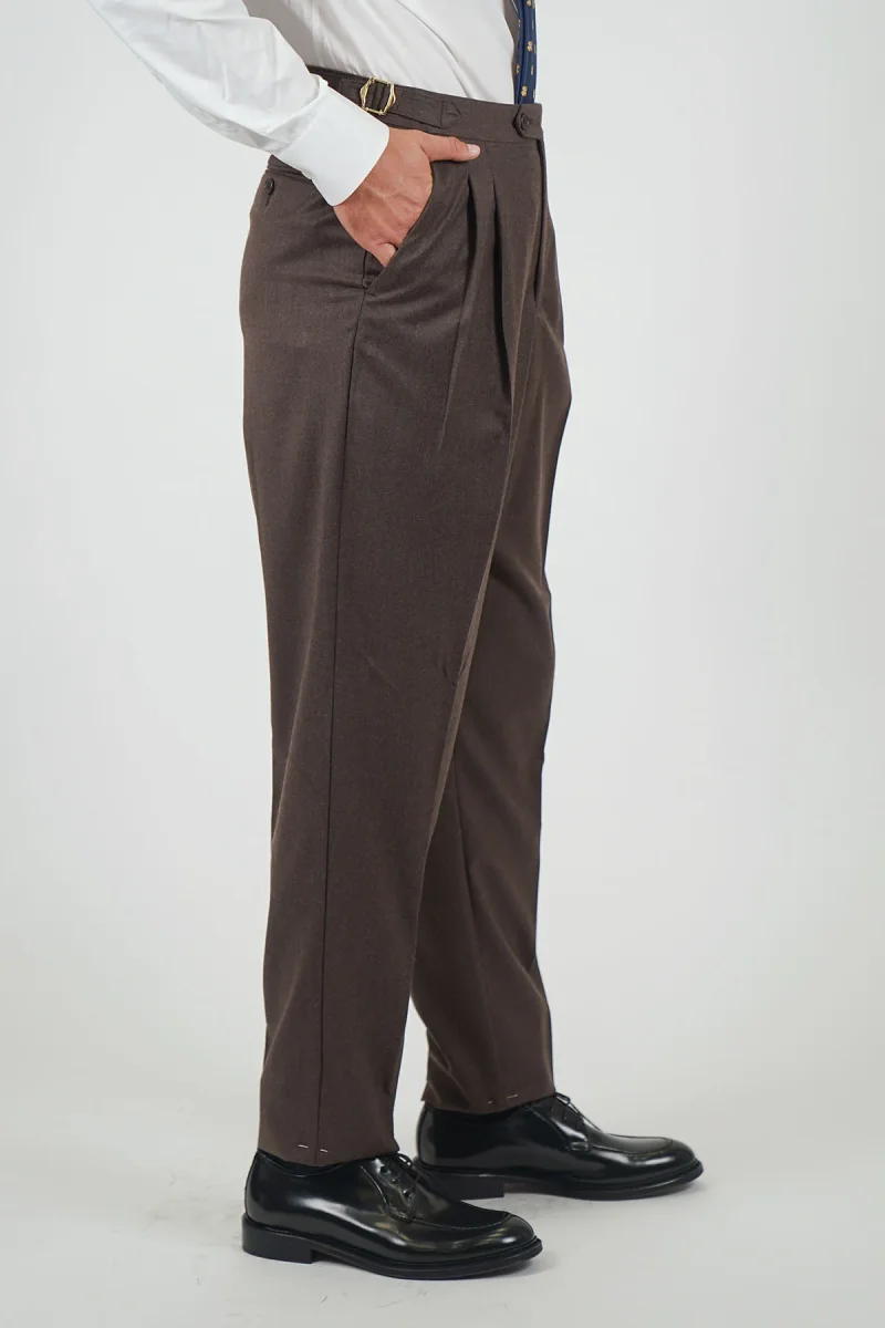 Pantalone KEGO Rifinito 2 Pinces - Tortora - immagine 2