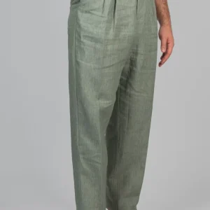 Pantalone GEKKO Rifinito - Lino Menta