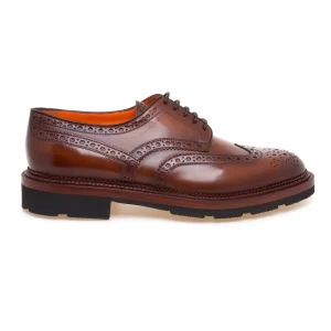 Stringata stile inglese Santoni in pelle