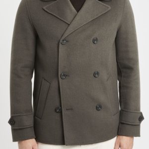 Cappotto doppio petto corto Black Wood in misto lana VERDE MILITARE