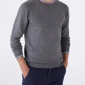 Maglia Girocollo  con Trama Intarsiata