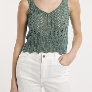 Top Kaos in crochet lurex con spalline