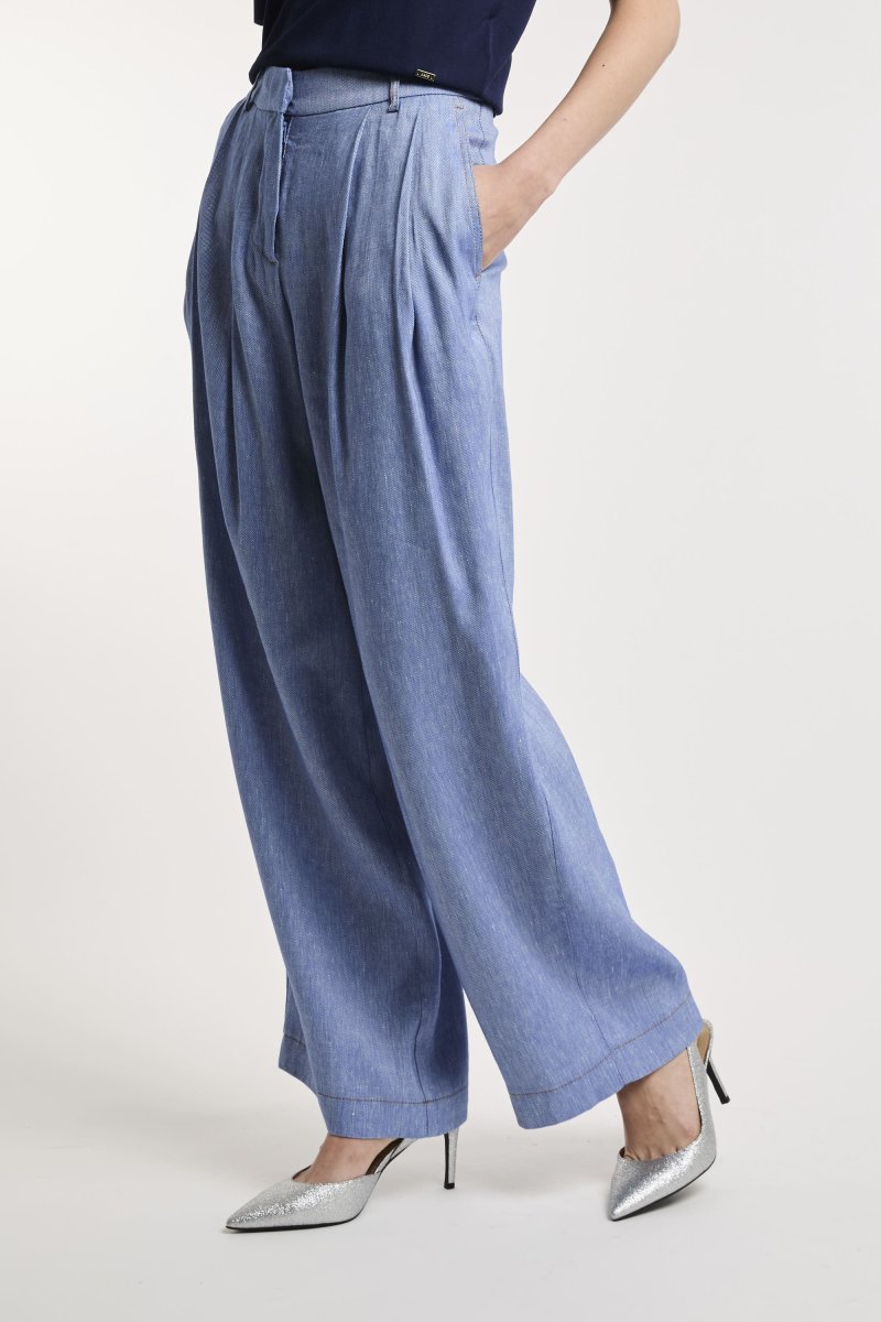 Pantalone Kaos wide-leg in misto lino - immagine 4