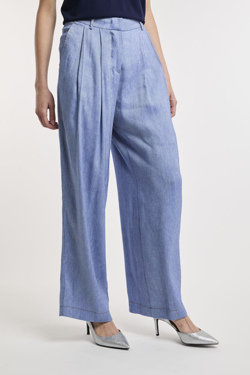 Pantalone Kaos wide-leg in misto lino - immagine 6