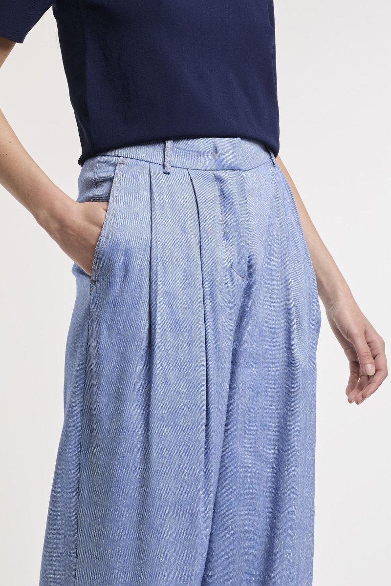 Pantalone Kaos wide-leg in misto lino - immagine 7