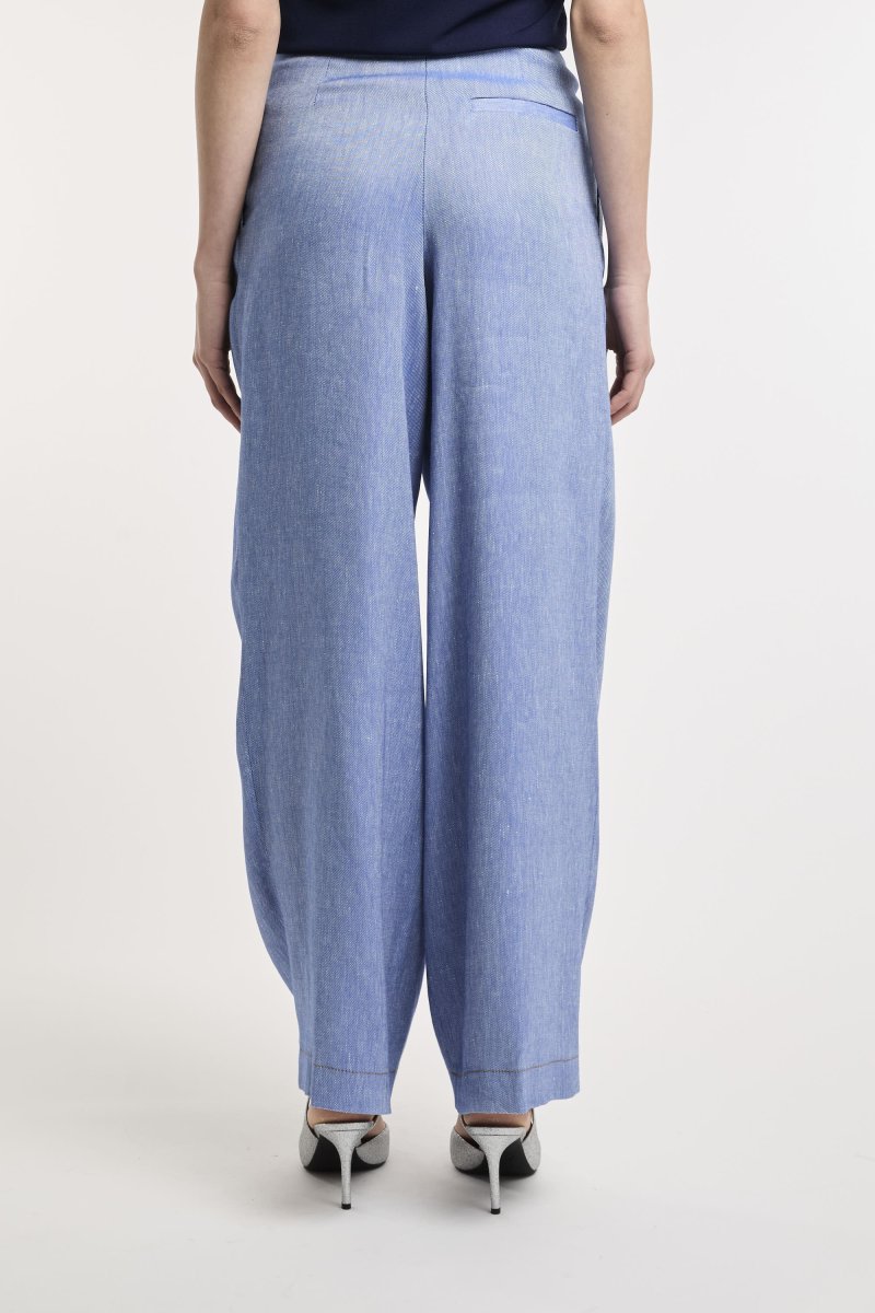 Pantalone Kaos wide-leg in misto lino - immagine 8