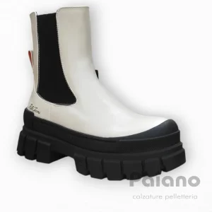 Stivaletto chelsea Rifle 321440 pelle panna fondo gomma