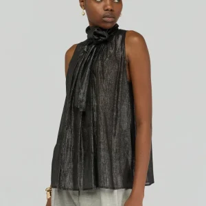 Top Josefa di Semicouture in viscosa metallizzata