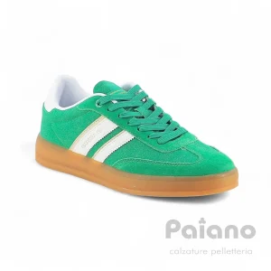 Solo Soprani 514r29 camoscio verde sneakers stringata