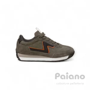 Solo Soprani 527r44 nabuk tessuto fango sneaker uomo