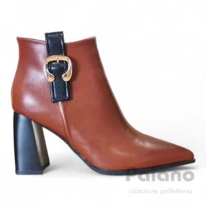 Tronchetto 3228 cuoio pelle tacco alto a punta