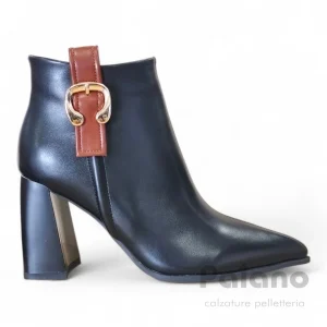 Tronchetto 3228 nero pelle tacco alto a punta