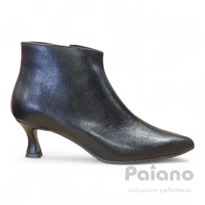 Inart 849 tronchetto alla caviglia pelle nero tacco basso