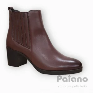 Tronchetto wh114 marrone spazzolato pelle tacco