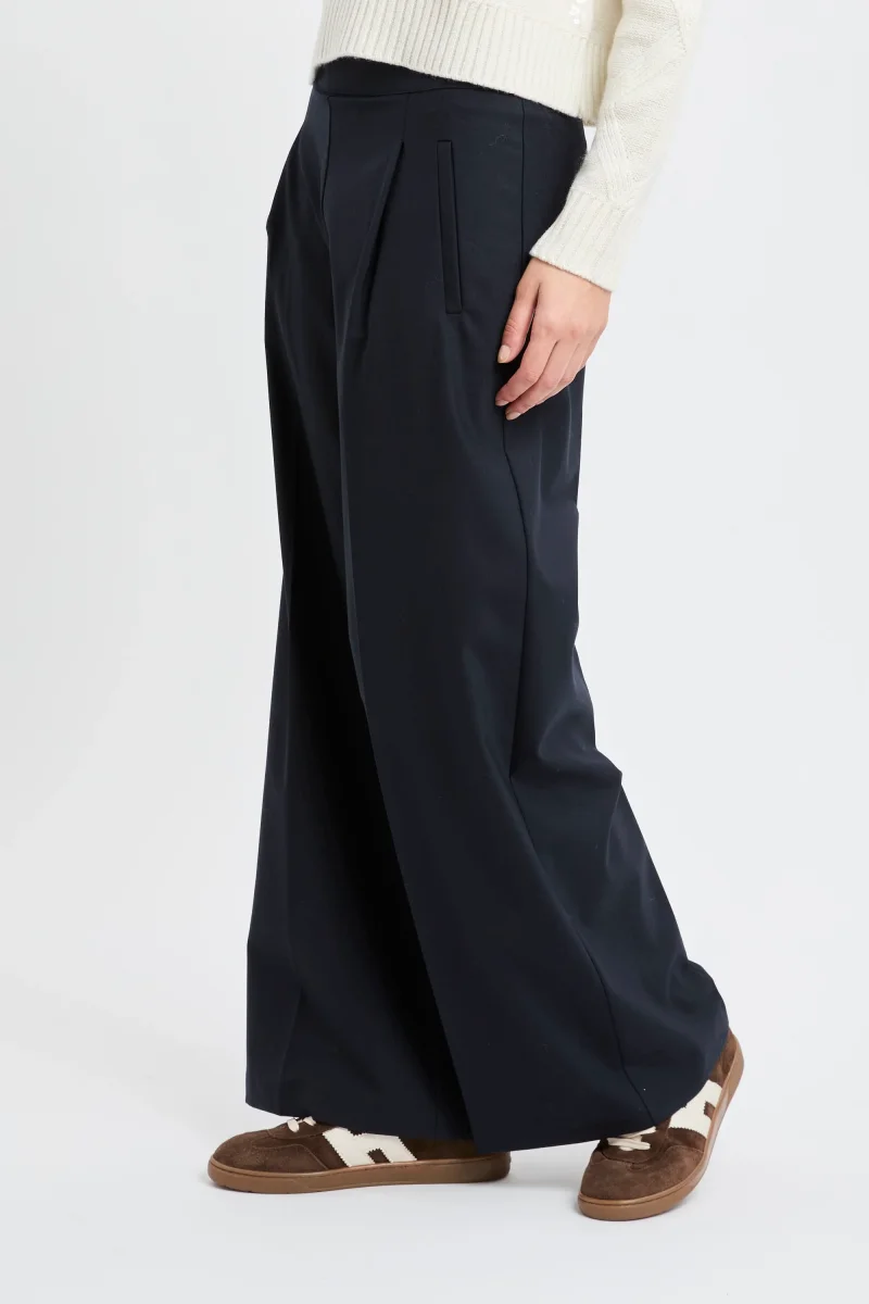 Pantalone a palazzo Semicouture in misto lana