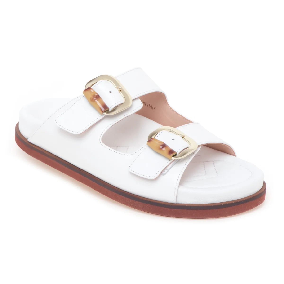 Ciabatta in pelle Lorenzo Mari con doppia fibbia e fussbet anatomico - immagine 5