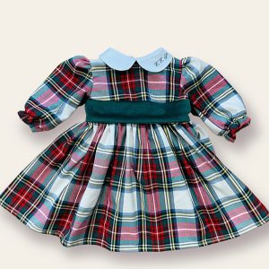 Abito in tartan bianco