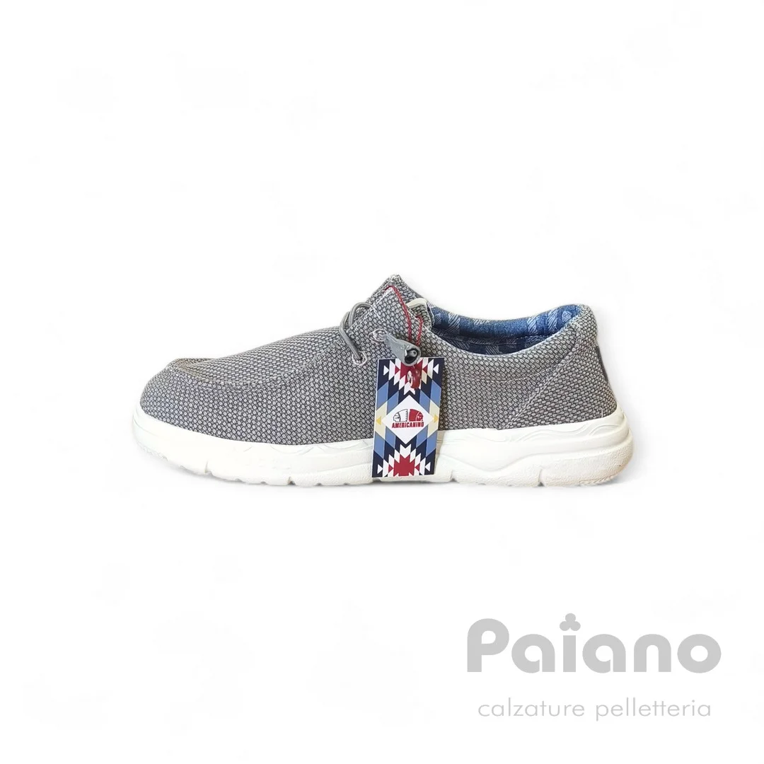 Americanino 618×00 tessuto grigio cemento modello dude allacciato - immagine 3