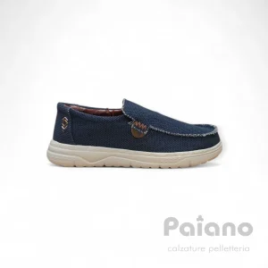 Americanino 618×05 tessuto blu jeans modello dude mocassino