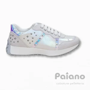 Sneakers Asso 13111 pelle scamosciata bianco da donna