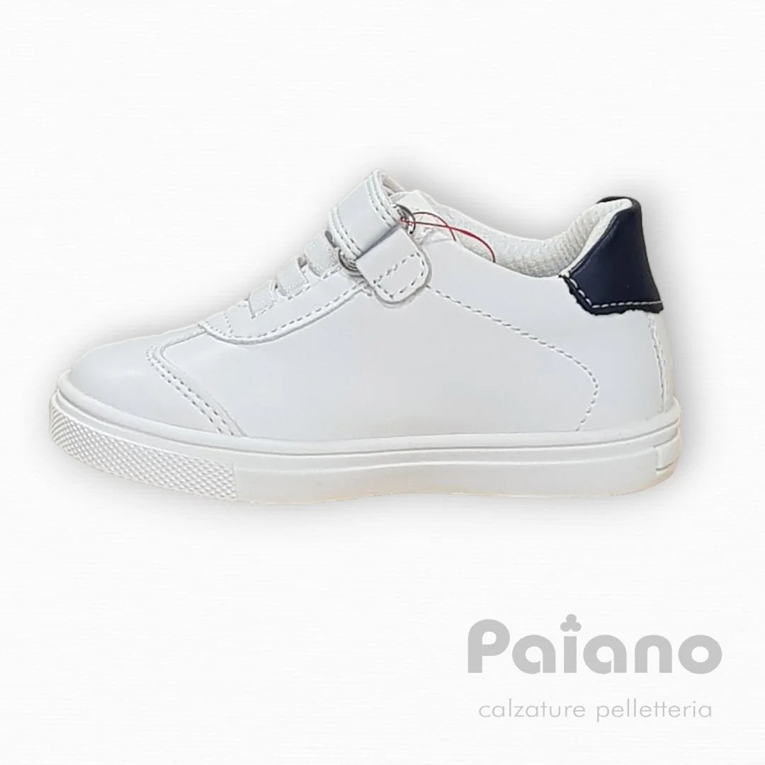Sneakers Asso 16084 pelle bianco a strappo da bambino - immagine 5