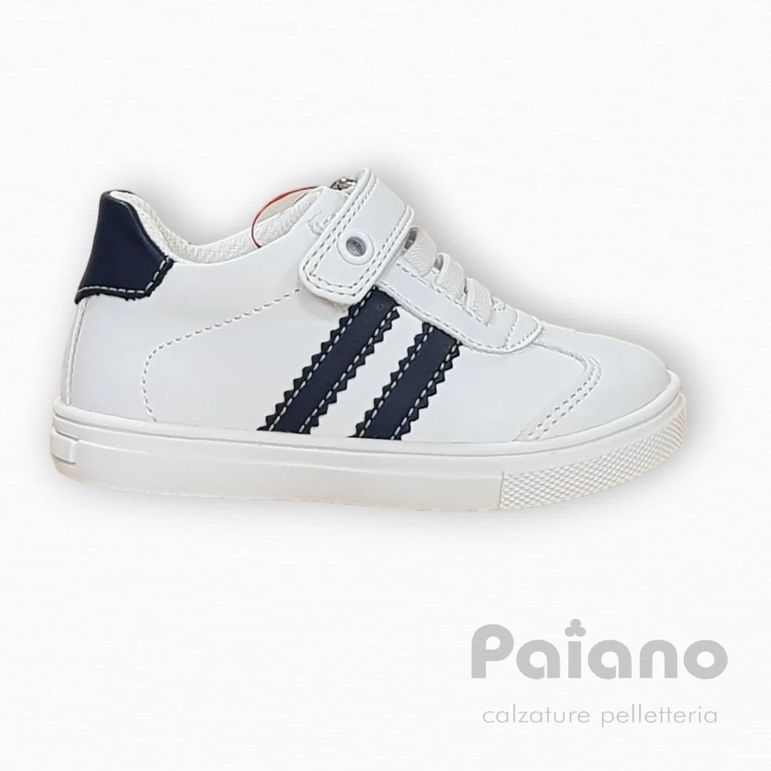 Sneakers Asso 16084 pelle bianco a strappo da bambino - immagine 7
