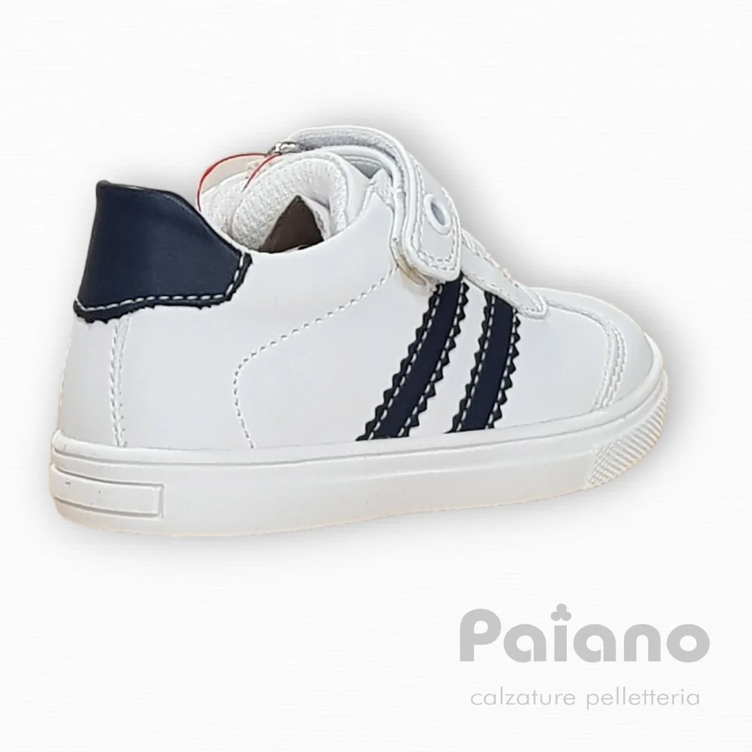 Sneakers Asso 16084 pelle bianco a strappo da bambino - immagine 6