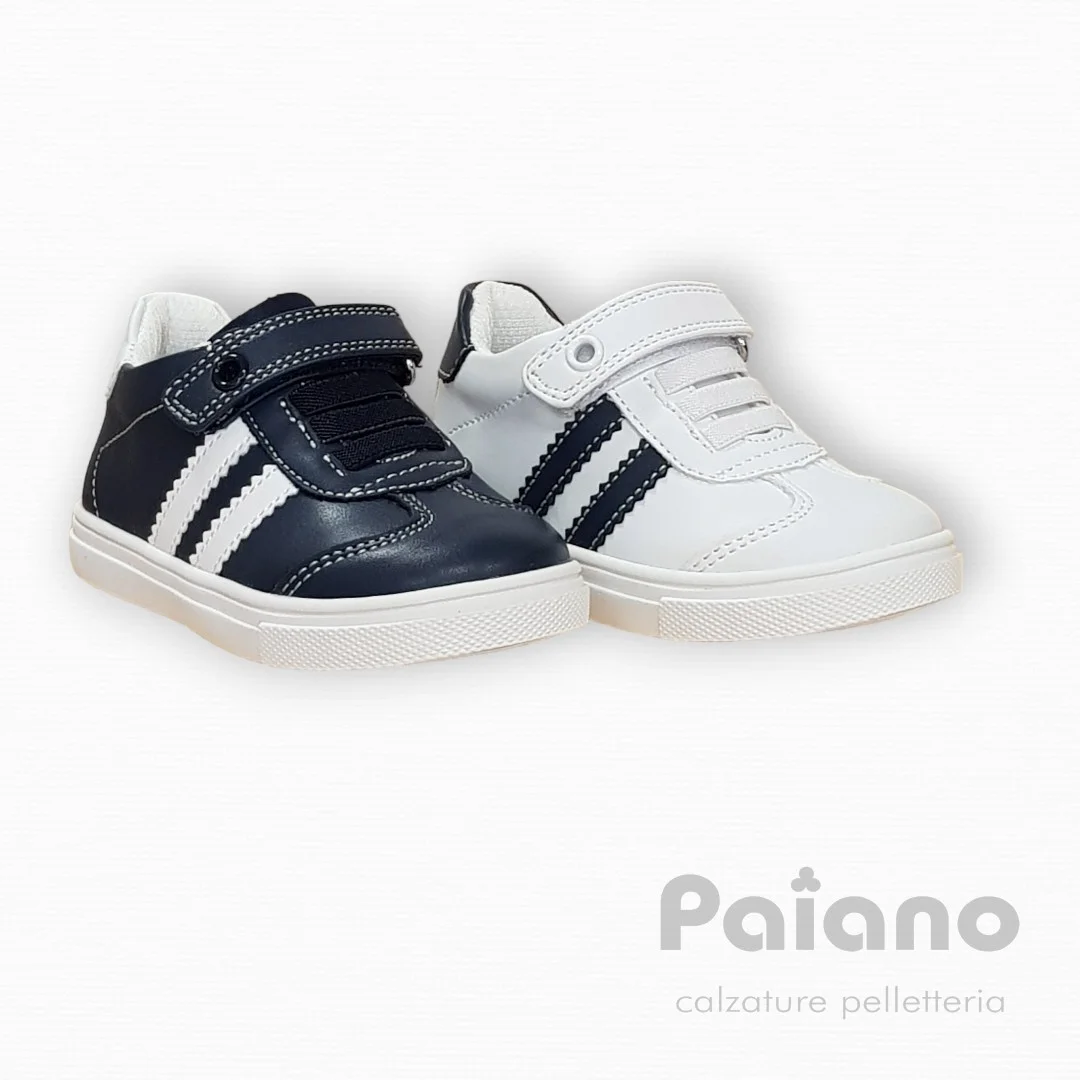 Sneakers Asso 16084 pelle bianco a strappo da bambino - immagine 3