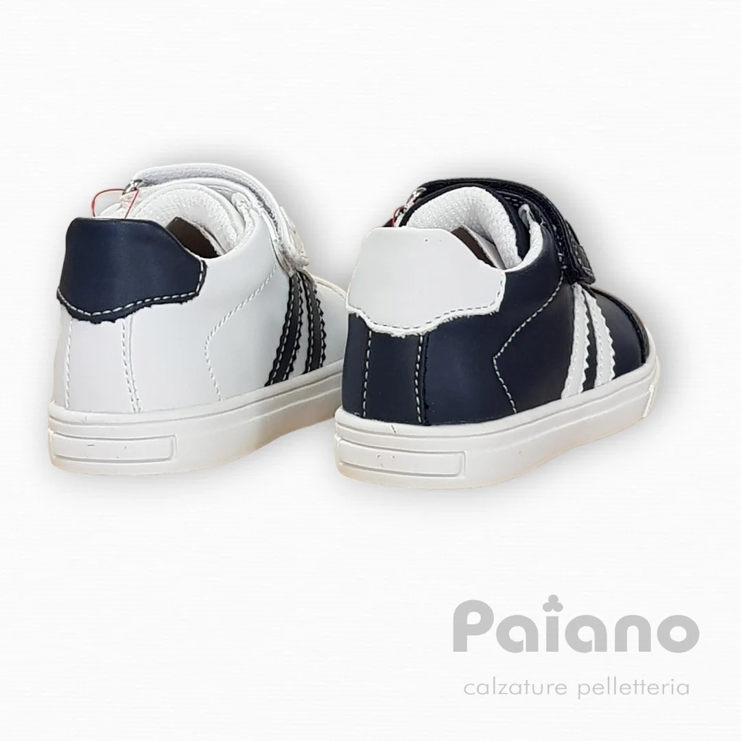 Sneakers Asso 16084 pelle bianco a strappo da bambino - immagine 4