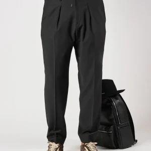 Pantalone A|STORE uomo in lana con pences nero