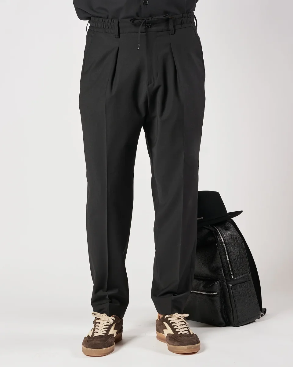 Pantalone A|STORE uomo in lana con pences nero - immagine 2