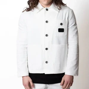 Giacca Con Tasconi In Cotone Jeans Uomo