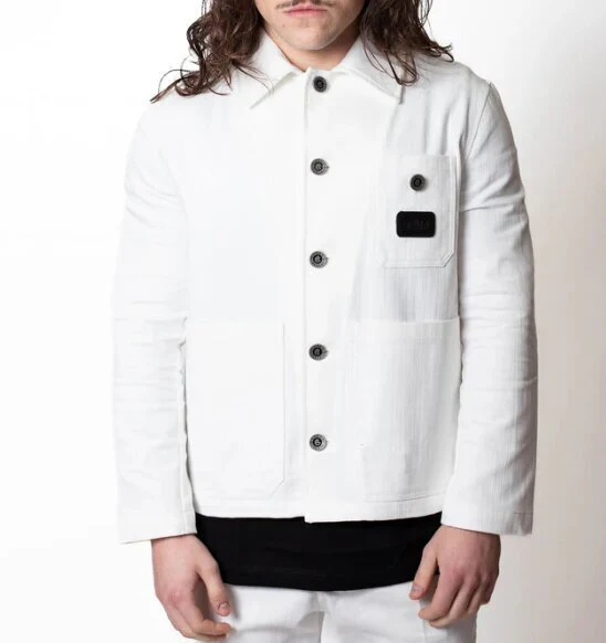 Giacca Con Tasconi In Cotone Jeans Uomo