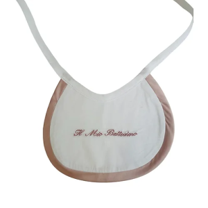 Bavetta con bordino in velluto rosa