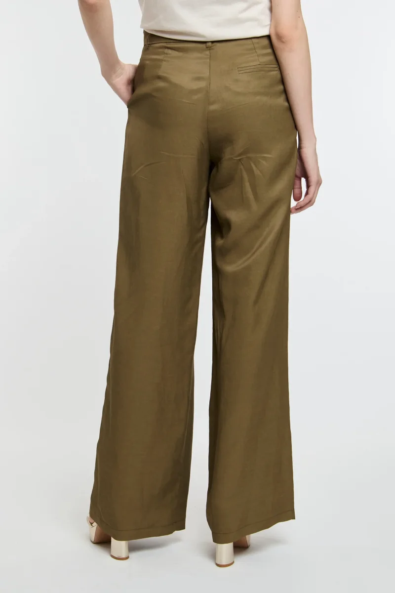 Pantalone ampio Kaos in viscosa e lino con pinces - immagine 7