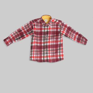 Camicia bimbo oversize in cotone stampato motivo tartan – Amamelide