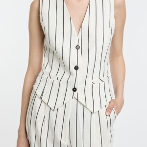 Goilet Dixie in misto lino con righe a contrasto