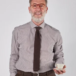 Camicia A|STORE a righe testa di moro