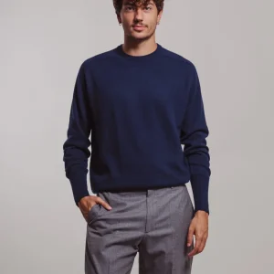 Maglia A|STORE cashmere girocollo blu