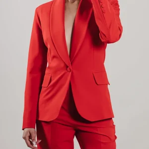 Giacca Actualee collo sciallato rossa