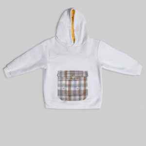 Felpa bimbo con tasca e cappuccio in cotone – Calamondino